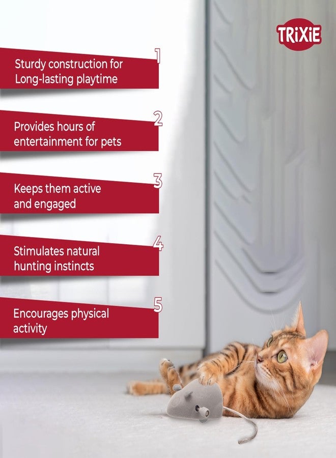 Trixie Wind up Mouse Toy for Cats, Interactive Cat Toy, Cats Hunting Mouse Toys, Kitten Playing Toys Rat, Cat Training Toy, Plastic Material, 7 cm (Pack of 4) - Image 4